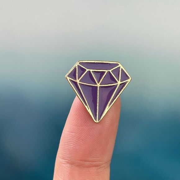 Jewelry - Purple Crystal Gem Enamel Pin/ Brooch Lapel